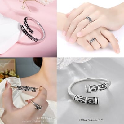 Picture of American Popular Montara Finger Ring Adjustable Factory Direct Supply Set H Angti Temple Exhibition Autumn Jewelry Birthday Wedding Engagement Bridal Party Ideal Gift Silver Color for All