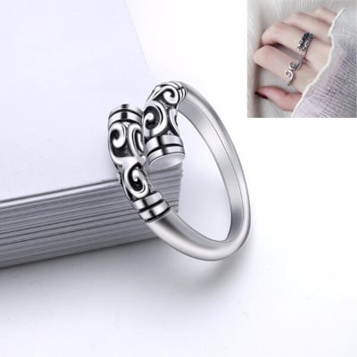 Picture of Popular Montara Finger Ring Adjustable Set H1 Electroplating Angti Temple Exhibition Autumn Jewelry Accessories Birthday Wedding Engagement Bridal Party Ideal Gift Silver Color for All