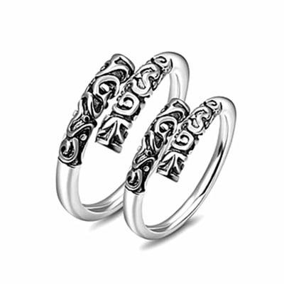 Picture of Popular Montara Finger Ring Adjustable Set H1 Electroplating Angti Temple Exhibition Autumn Jewelry Accessories Birthday Wedding Engagement Bridal Party Ideal Gift Silver Color for All