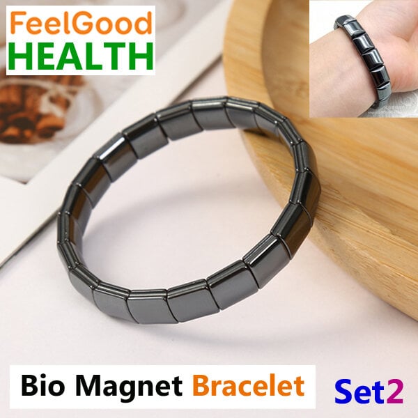 Picture of Popular Bio Magnetic Bracelet Adjustable Natural Hematite Stone Brelet Jewelry Birthday Wedding Engagement Bridal Party Bracelat Ideal Gift Item Braslete Bangles Black Color for Men and Women
