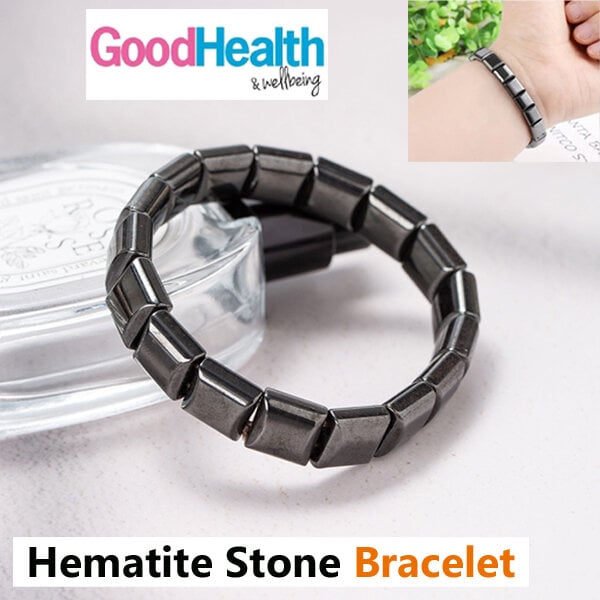 Picture of Popular Bio Magnetic Bracelet Adjustable Natural Hematite Stone Brelet Jewelry Birthday Wedding Engagement Bridal Party Bracelat Ideal Gift Item Braslete Bangles Black Color for Men and Women