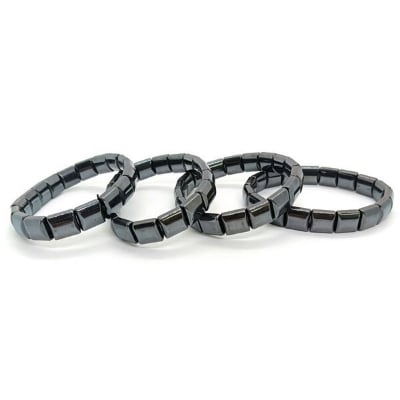 Picture of American Popular Bio Magnetic Bracelet Adjustable Factory Direct Supply Set 2 Natural Hematite Stone Electroplating Brelet Jewelry Accessories Birthday Wedding Engagement Bridal Party Bracelat Ideal Gift Braslete Bangles Black Color for All