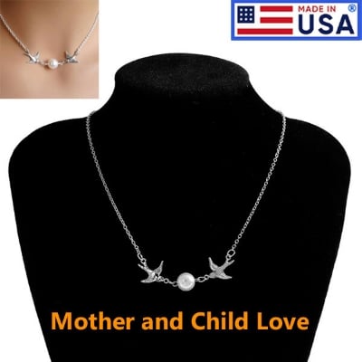 Picture of American Double Flying Birds Hot Selling Pearl Necklace Factory Direct Supply 24K Gold Water Drop Set E Locket Chain Pendant Mala Popular Jewelry Accessories Birthday Wedding Engagement Bridal Party Ideal Gift Item Gold/Silver Color for All