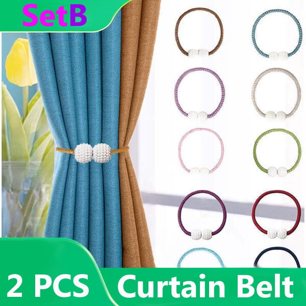 Picture of 2 PCS Popular Pearl Buckle Curtain Belt Set B1 Double-Headed Long Tassel Cotton Door and Window Parda Barrier Tie Rope Non Clip/Hook Handmade Kushikata Accessories Hot Selling Cottage Home Decorative Lanyard Fair Festival Gift Item Multicolor