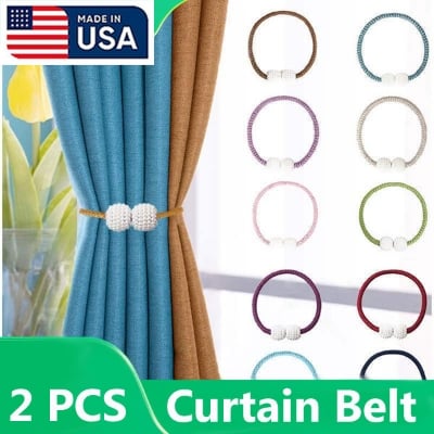 Picture of 2 PCS American Hot Selling Pearl Buckle Curtain Belt Factory Direct Supply Set B Double Headed Tassel Cotton Door and Window Parda Barrier Tie Rope Non Clip/Hook Handmade Kushikata Accessories Popular Cottage Home Decorative Lanyard Ideal Gift Multicolor