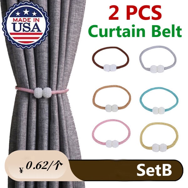 Picture of 2 PCS American Hot Selling Pearl Buckle Curtain Belt Factory Direct Supply Set B Double Headed Tassel Cotton Door and Window Parda Barrier Tie Rope Non Clip/Hook Handmade Kushikata Accessories Popular Cottage Home Decorative Lanyard Ideal Gift Multicolor