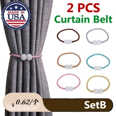 Picture of 2 PCS American Hot Selling Pearl Buckle Curtain Belt Factory Direct Supply Set B Double Headed Tassel Cotton Door and Window Parda Barrier Tie Rope Non Clip/Hook Handmade Kushikata Accessories Popular Cottage Home Decorative Lanyard Ideal Gift Multicolor