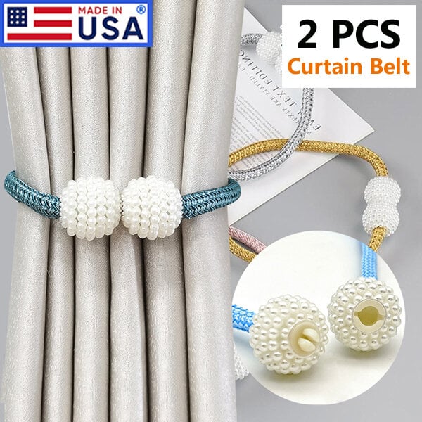 Picture of 2 PCS American Hot Selling Pearl Buckle Curtain Belt Factory Direct Supply Set B Double Headed Tassel Cotton Door and Window Parda Barrier Tie Rope Non Clip/Hook Handmade Kushikata Accessories Popular Cottage Home Decorative Lanyard Ideal Gift Multicolor
