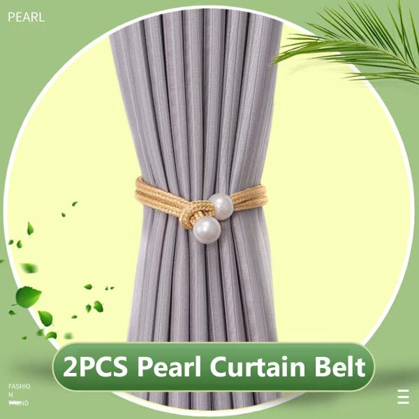 Picture of 2 PCS Popular Pearl Curtain Belt Set C1 Double-Headed Long Tassel Cotton Door and Window Parda Barrier Tie Rope Non Clip/Hook Handmade Kushikata Accessories Hot Selling Cottage Home Decorative Lanyard Fair Festival Gift Item Multicolor