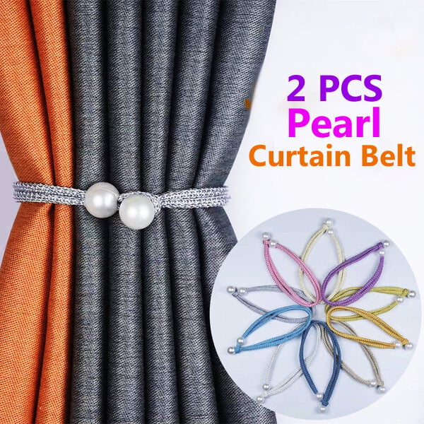 Picture of 2 PCS Popular Pearl Curtain Belt Set C1 Double-Headed Long Tassel Cotton Door and Window Parda Barrier Tie Rope Non Clip/Hook Handmade Kushikata Accessories Hot Selling Cottage Home Decorative Lanyard Fair Festival Gift Item Multicolor