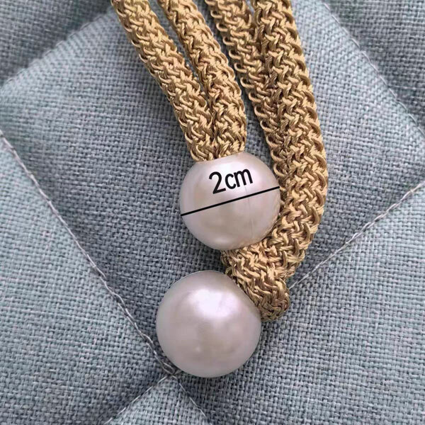 Picture of 2 PCS Popular Pearl Curtain Belt Set C1 Double-Headed Long Tassel Cotton Door and Window Parda Barrier Tie Rope Non Clip/Hook Handmade Kushikata Accessories Hot Selling Cottage Home Decorative Lanyard Fair Festival Gift Item Multicolor