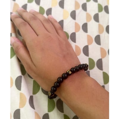 Picture of Popular Six Character Mantra Bracelet Adjustable Brave Stone Hot Selling Brelet Jewelry Accessories Birthday Wedding Engagement Bridal Party Bracelat Gift Item Braslete Bangles for Men Women Black Color
