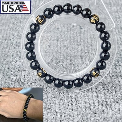 Picture of American Hot Selling Mantra Bracelet Adjustable Factory Direct Supply Set i Temple Exhibition Popular Brelet Jewelry Accessories Birthday Wedding Engagement Bridal Party Bracelat Ideal Gift Item Braslete Bangles for Men Women Black Color