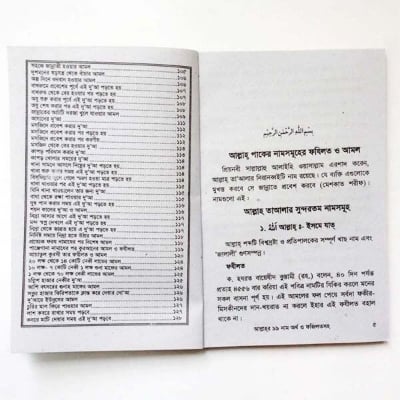 Picture of 2 PCS Books Allah’s 99 Names (Regular & Stamp Size) With Meanings Benefits Islamic Doa Zikir Muslim Prayer Tasbih Guide Asma Ul Husna Fozilot Hasne Hasil Bengali Arabic Educational Ideal Religious Gift Item for Al