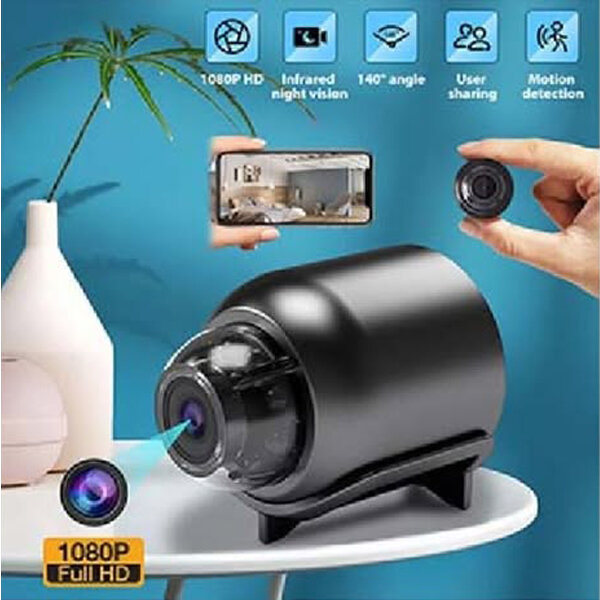 Picture of Super Premium X5 Mini Camera Full HD 1080P 4K WiFi Wireless Rechargeable Battery Night Vision 140° Wide Angle Lens Security IP CCTV Video Recorder for Home Office Car Security Black Color - 64GB