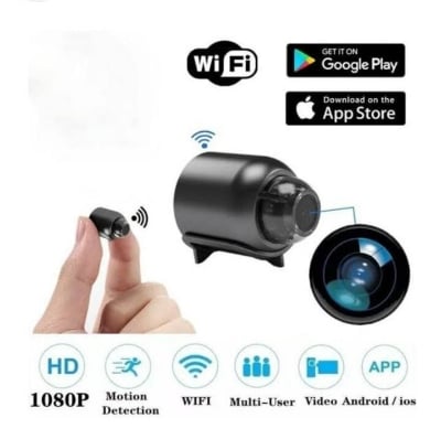 Picture of Premium Rechargeable Battery Full HD 1080P 4K WiFi Mini Camera Factory Direct Supply X5 Wireless CCTV Night Vision 140 Wide Angle Lens Video Recorder Sound  Detector for Safety Security IP App Controlled Professional Cam Black Color + Free Mobile Stand