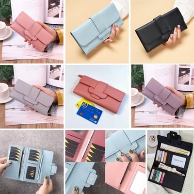 Picture of Three-Folding Women’s Wallet – Large Capacity Multi-Function Card Bag for Students & Ladies Stylish Daily Use - Pink
