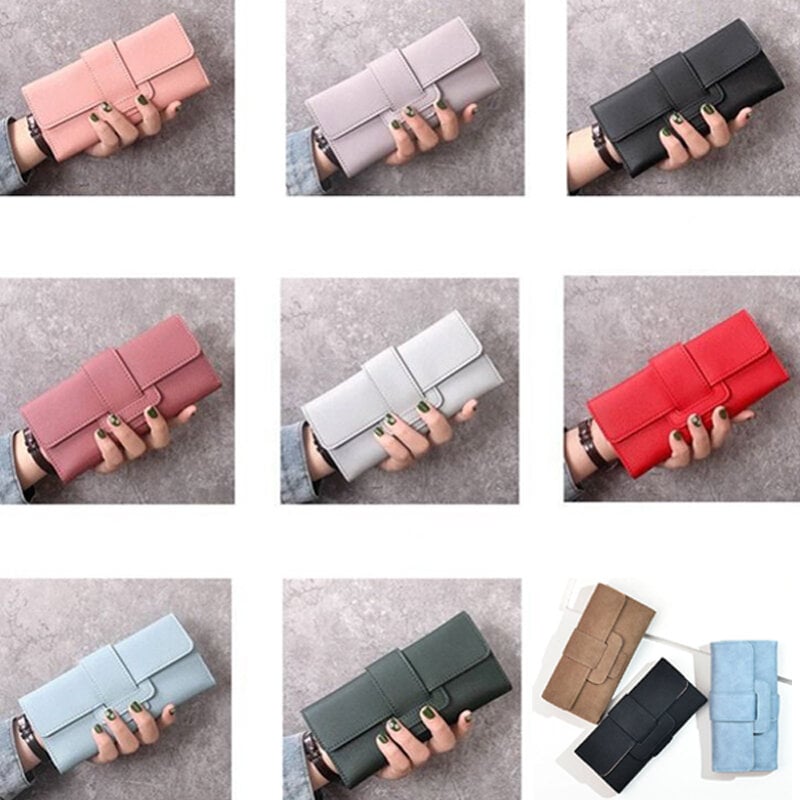 Picture of Three-Folding Women’s Wallet – Large Capacity Multi-Function Card Bag for Students & Ladies Stylish Daily Use - Pink