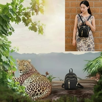Picture of Oxford Cloth Backpack –  Gift-Ready Lightweight Waterproof Shoulder Bag for Students, Women and Travel Enthusiasts - Black  - One size