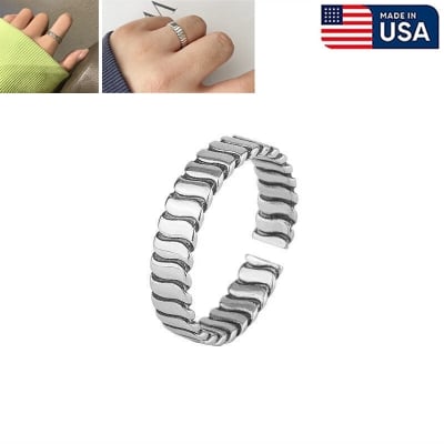 Picture of American Adjustable Popular Chain Finger Ring Factory Direct Supply Set B All-Match Cold Style Versatile Personality Autumn Retro Angti Hot Selling Jewelry Accessories Birthday Wedding Engagement Bridal Party Ideal Gift Item for Men and Women Silver Color