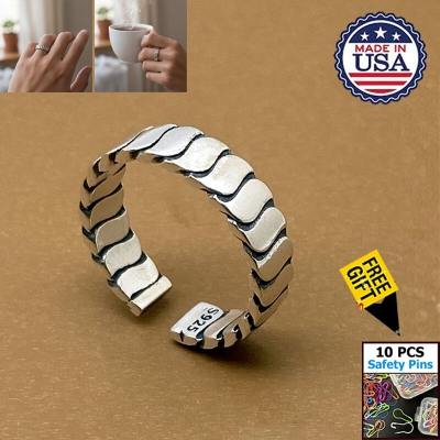 Picture of American Adjustable Popular Chain Finger Ring Factory Direct Supply Set B All-Match Retro Angti Hot Selling Jewelry Accessories Birthday Wedding Engagement Bridal Party Ideal Gift Item for Men and Women Silver Colour + Free 10 PCS Multi-Color Safety Pins