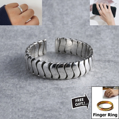 Picture of Adjustable Popular Chain Finger Ring Set B1 All-Match Cold Style Versatile Personality Autumn Retro Angti Hot Selling Ideal Jewelry Accessories Birthday Wedding Engagement Bridal Party for Men and Women Silver Color + Free Matching Gift Item!
