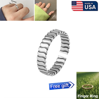 Picture of American Adjustable Popular Chain Finger Ring Factory Direct Supply Set B All-Match Personality Retro Angti Hot Selling Jewelry Accessories Birthday Wedding Engagement Bridal Party Ideal Gift Item for Men and Women Silver Color + Free Matching Gift Item!