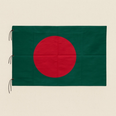 Picture of 5ft x 3ft Bangladesh National Flag  – Soft Fabric Green & Red Potaka for General Use Schools Classroom Decor Offices Home Events Creative Craft Purposes + Free Gift 2 Pieces Headband!