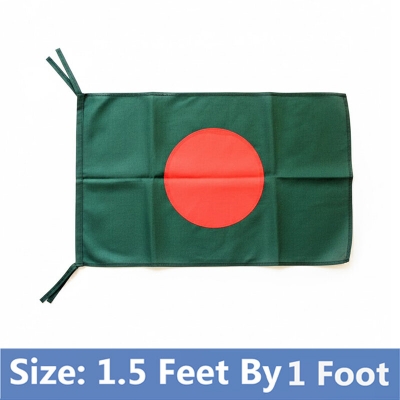 Picture of Premium (1.5 by 1) Feet Bangladesh Flag – Direct Factory Supply Green & Red Color Quality Fabric Potaka for Victory/Independence Day Events Projects Craft Decoration Everyday Patriotic Display | Ideal Gift Item