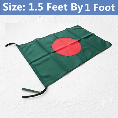 Picture of Premium (1.5 by 1) Feet Bangladesh Flag – Direct Factory Supply Green & Red Color Quality Fabric Potaka for Victory/Independence Day Events Projects Craft Decoration Everyday Patriotic Display | Ideal Gift Item