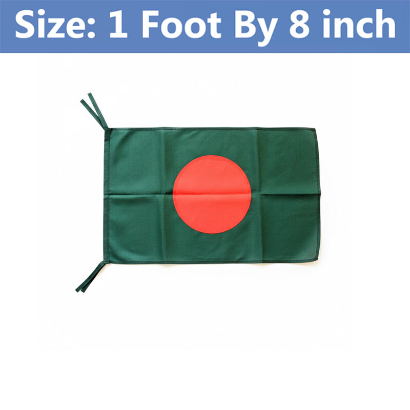 Picture of Premium (1 foot By 8 inch) Bangladesh Flag – Green & Red Color Quality Fabric Potaka for Victory/Independence Day Events Projects Craft Decoration Everyday Patriotic Display | Ideal Gift