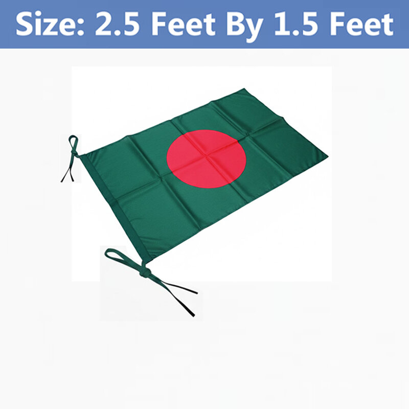 Picture of Premium (2.5 by 1.5) Feet Bangladesh Flag – Green & Red Color Quality Fabric Potaka for Victory/Independence Day Events Projects Craft Decoration Everyday Patriotic Display | Ideal Gift