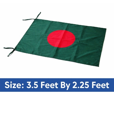 Picture of Premium (3.5 by 2.25) Feet Bangladesh Flag – Green & Red Color Quality Fabric Potaka for Victory/Independence Day Events Projects Craft Decoration Everyday Patriotic Display