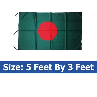 Picture of Premium (5 by 3) Feet Bangladesh Flag – Green & Red Color Quality Fabric Potaka for Victory/Independence Day Events Projects Craft Decoration Everyday Patriotic Display | Ideal Gift