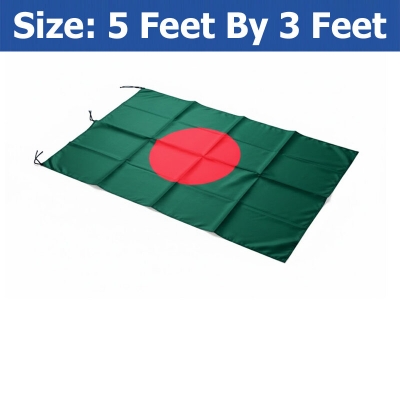 Picture of Premium (5 by 3) Feet Bangladesh Flag – Green & Red Color Quality Fabric Potaka for Victory/Independence Day Events Projects Craft Decoration Everyday Patriotic Display | Ideal Gift