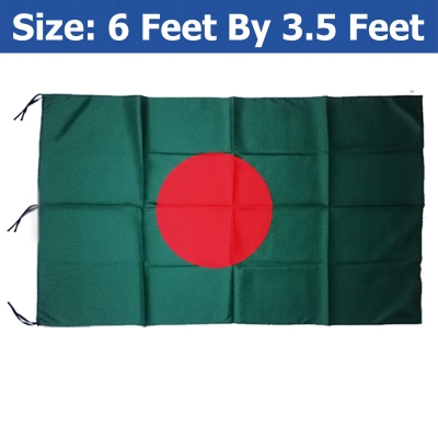 Picture of Premium (6 by 3.5) Feet Bangladesh Flag – Direct Factory Supply Green & Red Color Quality Fabric Potaka for Victory/Independence Day Events Projects Craft Decoration Everyday Patriotic Display | Ideal Gift Item