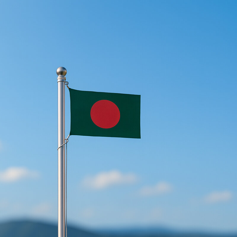 Picture of Premium (1.5 by 1) Feet Bangladesh Flag – Direct Factory Supply Green & Red Color Quality Fabric Potaka for Victory/Independence Day Events Projects Craft Decoration Everyday Patriotic Display + Free Gift - 2  PCS Headband!
