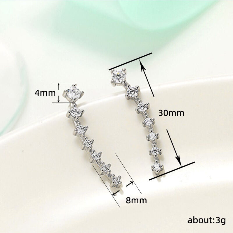 Picture of American 1 Pair Seven Stone Crystal Long Tassel Earrings Hollow Pendant Design Retro Autumn Inspired Versatile Personality Jewelry | Birthday Wedding Engagement Bridal Party Marriage Anniversary Ideal Gift for Modern Women – Silver Color