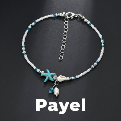 Picture of Hot Selling Pearl Starfish Payel With Beach Inspired Autumn Retro Design Temple Chain Anklet Pendant Foot Ornament Jewelry | Birthday Wedding Engagement Bridal Party Marriage Anniversary Ideal Gift for Modern Women – Multicolor