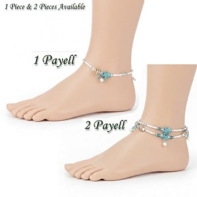 Picture of Hot Selling Pearl Starfish Payel Beach Inspired Autumn Retro Design Chain Anklet Pendant Foot Ornament Jewelry | Birthday Wedding Engagement Bridal Party Marriage Anniversary Ideal Gift for Modern Women – Multicolo (1 Piece & 2 Pieces Combo Available)