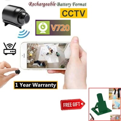Picture of Mini CCTV Camera X5 Full HD WiFi 1080P 4K Wireless Night Vision 140° Wide Angle Lens Motion Detection Audio Video Recording App Remote Monitoring Professional Home Security Gadget Black – Bonus Mobile Stand Included