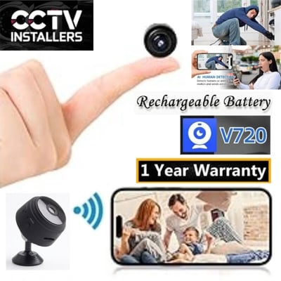 Picture of Mini CCTV Camera A9 Full HD WiFi 1080P 4K With Wireless Support Night Vision 140 Degree Wide Angle Lens Motion Detection Audio Video Recording Mobile App Remote Monitoring Professional Home Security Gadget Black Color