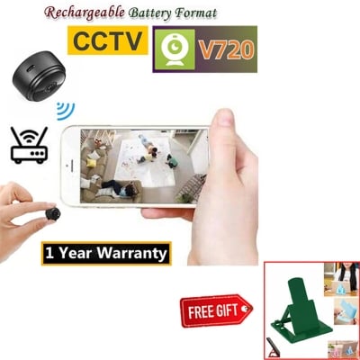 Picture of Mini CCTV Camera A9 Full HD WiFi 1080P 4K Wireless Night Vision 140° Wide Angle Lens Motion Detection Audio Video Recording App Remote Monitoring Professional Home Security Gadget Black – Bonus Mobile Stand Included!