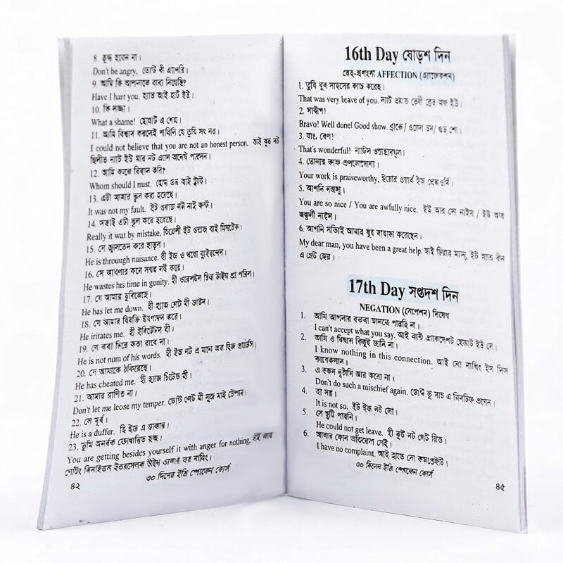 Picture of Spoken English Study Book Thirty Day Learning Method Simple Conversation Practice Educational Reading Material Language Skill Improvement For Beginners Students Daily Self Practice