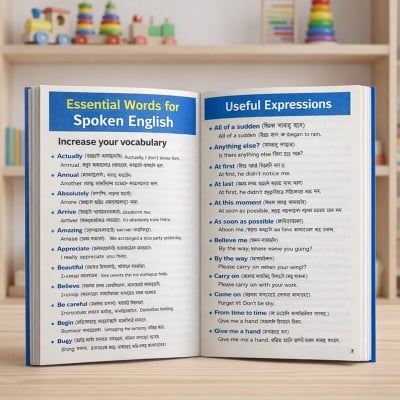 Picture of Word Book with Essential Vocabulary for Spoken English Learning Complete Guide for Daily Conversation Practice in One Book for Beginners and Students + Mobile Stand Free Gift!