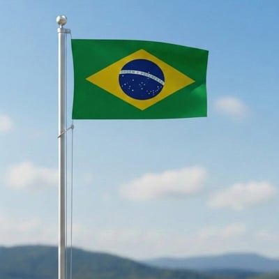 Picture of (3.5 by 2.25) Feet Brazil Flag For Football World Cup Premium Fabric High Quality Print National Flag Of Brasil For Home Roof Car Balcony Wall Decoration Item Football Tournament Celebration Supporter Accessories Matches Cheer Up