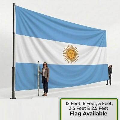 Picture of Argentina National Flag Premium Cotton Fabric Decorative Hanging Banner Suitable Football Fans Indoor Outdoor Celebration Display Accessories Sky Blue White Color