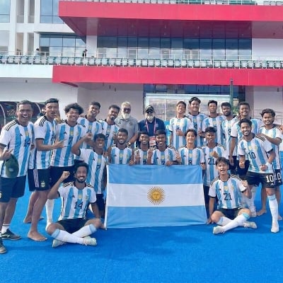 Picture of Argentina National Flag Premium Cotton Fabric Decorative Hanging Banner Suitable Football Fans Indoor Outdoor Celebration Display Accessories Sky Blue White Color
