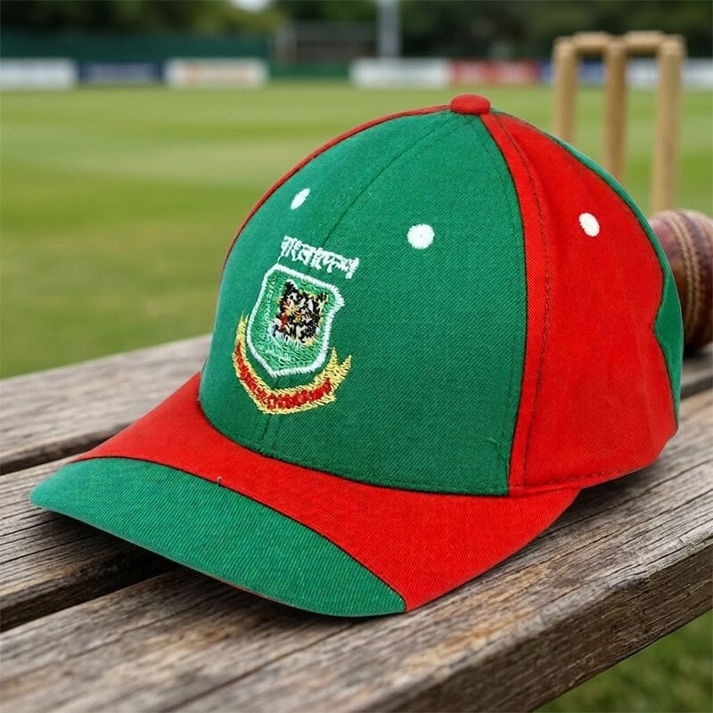 Picture of Bangladesh Cricket Team Supporter Cap - Premium Quality Green & Red Sun Hat for Fans + Free Gift: 2 Pieces Headband & More - One size