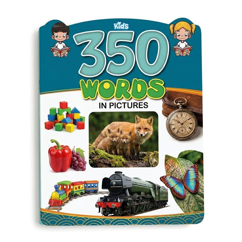 Picture of Children's Books: Kids 350 Words in Pictures Early Learning Picture Book - 24 Laminated Waterproof Pages Big Size 11x9 Inch for Toddlers + Free Gift: Mobile Stand, 10 Pcs Color Safety Pins & More!